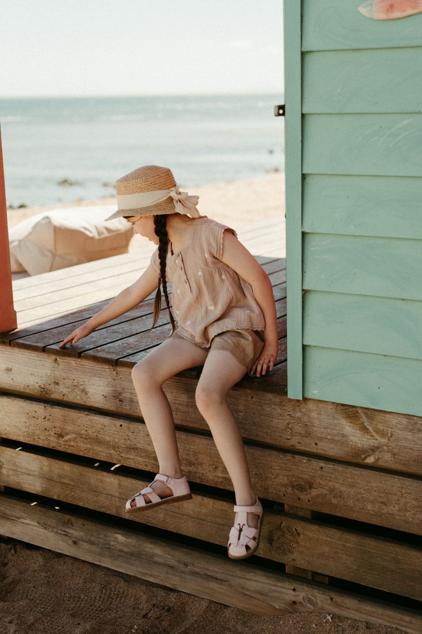 Linen Lace Shorts - Sand