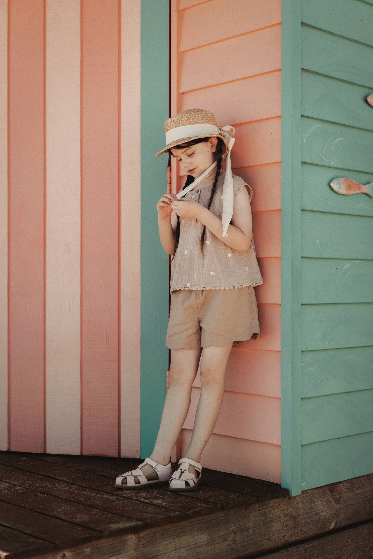 Linen Lace Shorts - Sand