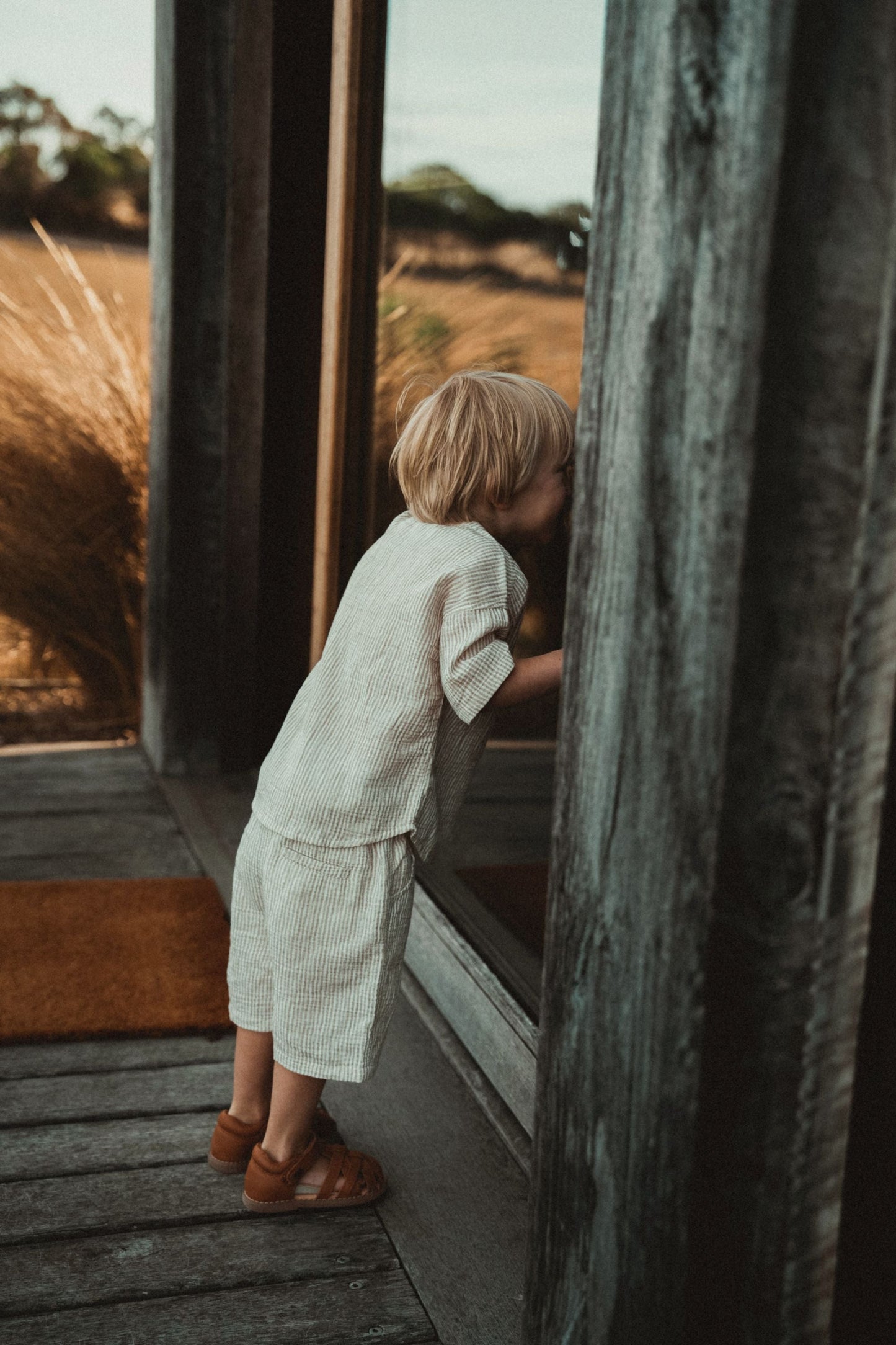 Striped Shorts - Oatmeal