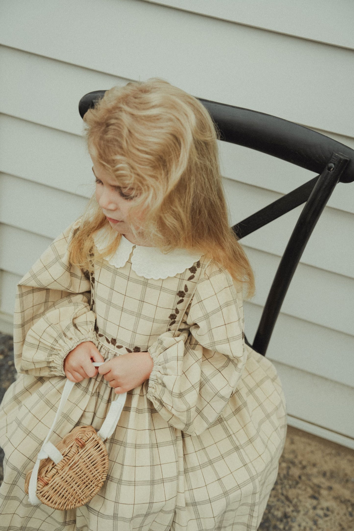 Corduroy Plaid Dress - Khaki