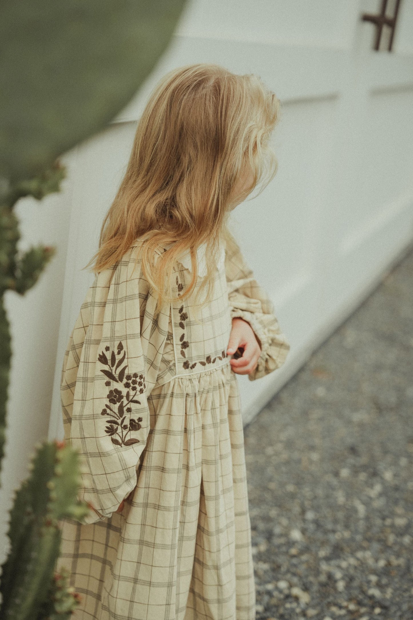 Corduroy Plaid Dress - Khaki