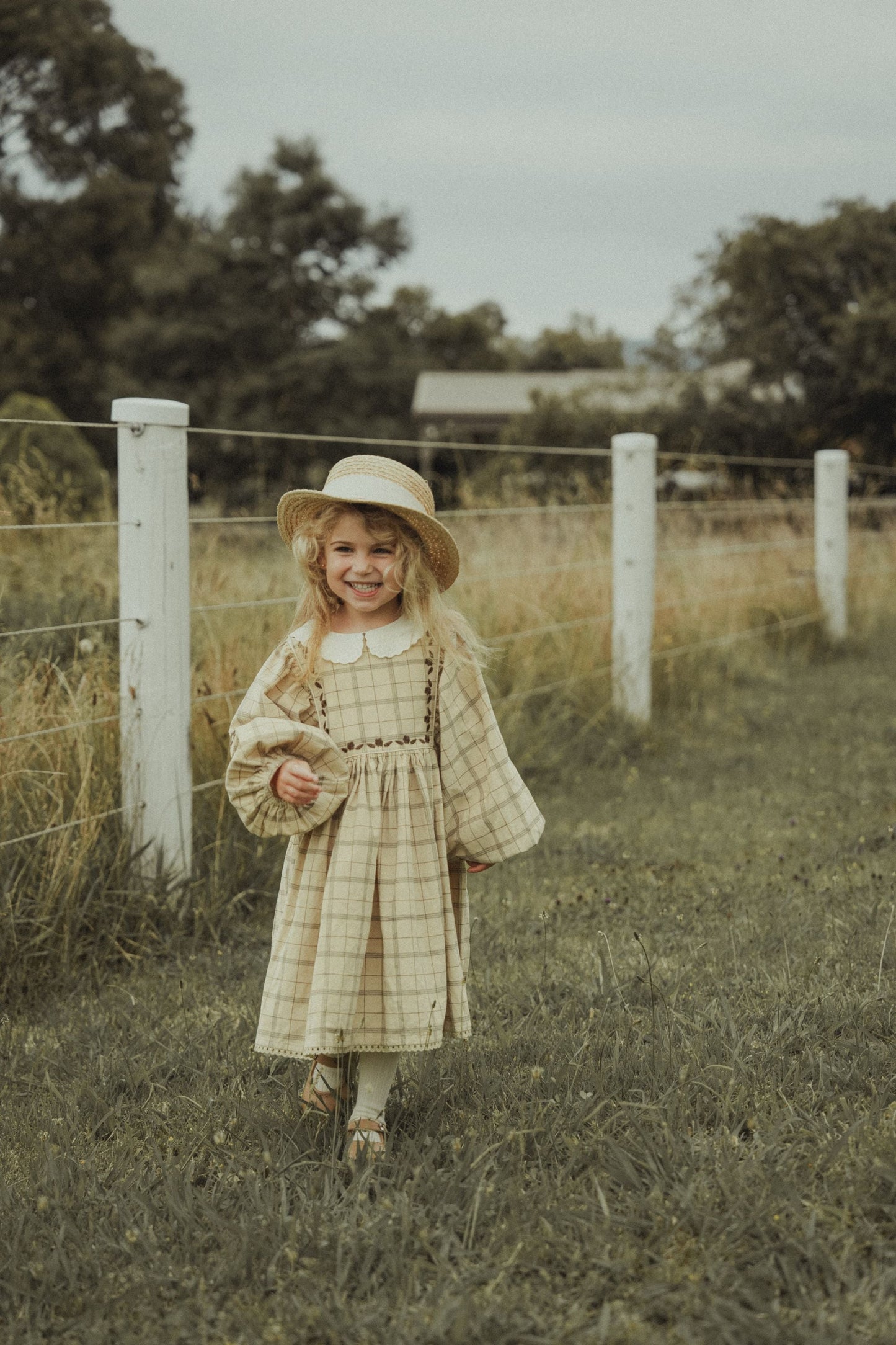 Corduroy Plaid Dress - Khaki