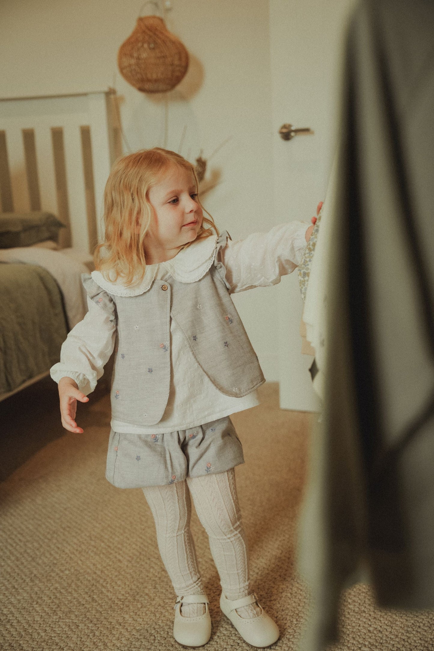 Embroidered Vest - Grey