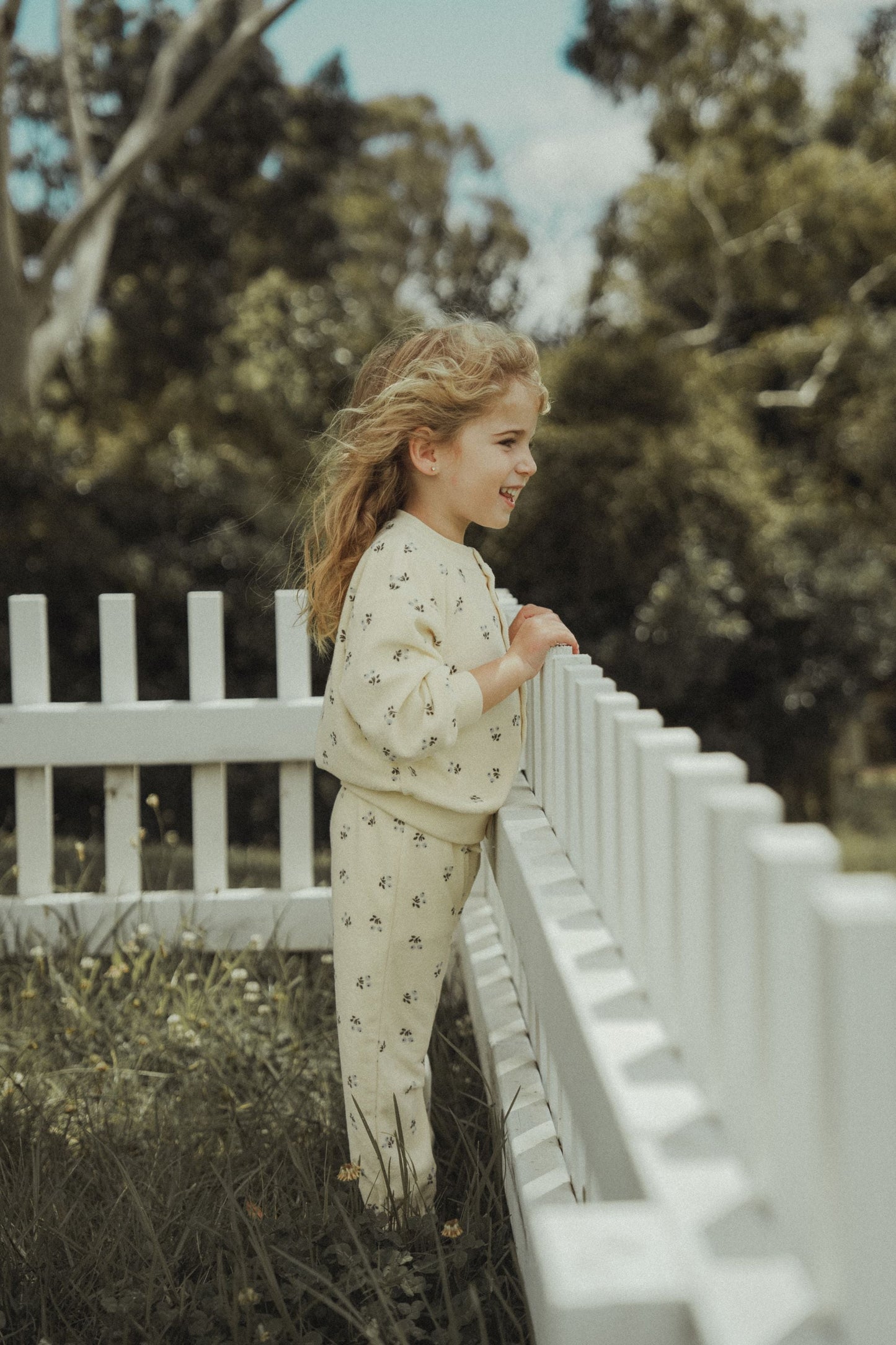 Blueberry Printed Knitted Pants - Blueberry