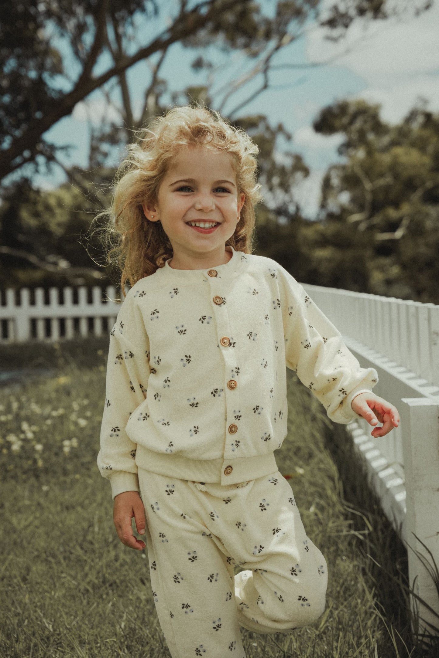 Blueberry Printed Knitted Pants - Blueberry