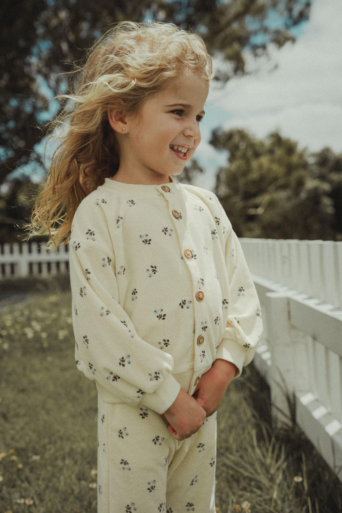 Blueberry Printed Knitted Pants - Blueberry